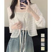 【日本倉庫即納】 透かし編み シアーカーディガン 長袖夏服