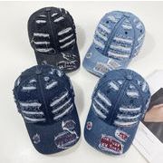 帽子  キャップ 野球帽  ベースボールキャップ  デニム ダメージ加工 小顔効果  紫外線カット