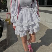 レースミニスカート　デザイン　レディース　韓国ファッション