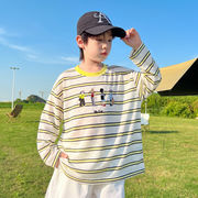 2026新作 夏 男児 UVカット ボーダー 長袖Tシャツ