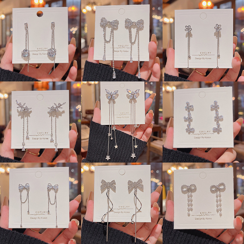 スタッドピアス 韓国風 ピアス マーメイド 蝶々 バタフライ ポストピアス ロングピアス チェーンピアス