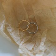 サージカルステンレス指輪　リング　アクセサリー　18kコーティング　INS　金属アレルギー対応