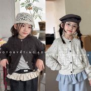 【2026秋新作】韓国風子供服 ★キッズ  カーディガン トップス ニット ジャケット★80cm-130cm 2色