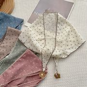 三角スカーフ 無地 薄手 ネックスカーフ ヘッドスカーフ レトロ風
