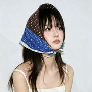 方巾 ドット柄 綿 バンダナ ヘッドスカーフ ネックスカーフ レトロ