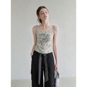 Uネック ドローストリングキャミソール