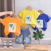 2026夏 新作 Tシャツ 半袖 キッズ  0～5 歳 ベビー 男女兼用  キャラクター 2 点セット 大量在庫 80-120cm
