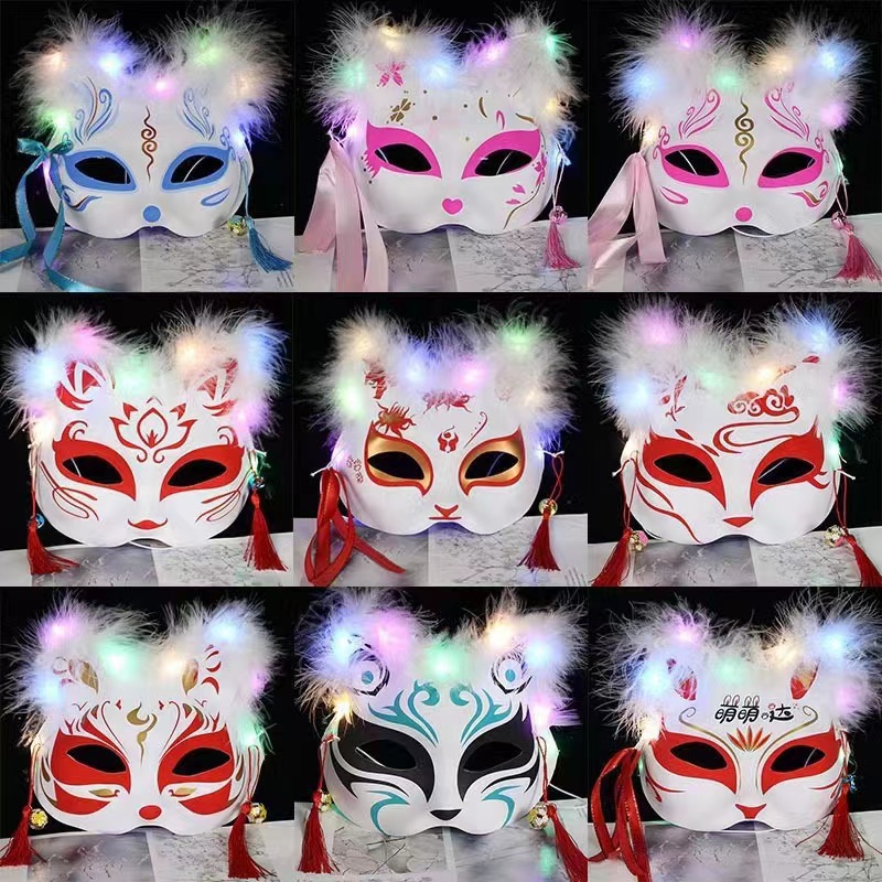 2026人気新品  光るマスク LED  おもちゃ  キツネマスク 玩具 子供 お祭り 幼稚園 夏祭り きつねめん